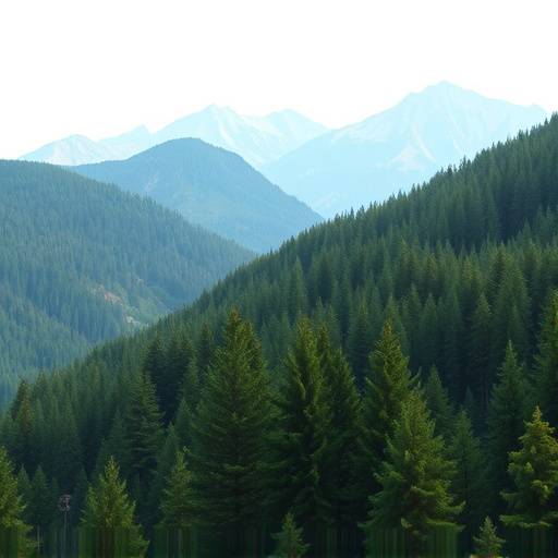 For√™t de sapins dans les Vosges, un paysage de montagne verdoyant et paisible