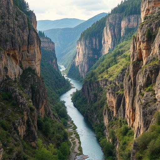 Gorges de l'Ard√®che, un paysage spectaculaire avec des falaises et une rivi√®re sinueuse