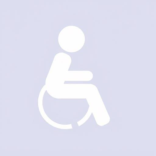 Icône d'accessibilité représentant une personne utilisant différentes aides techniques