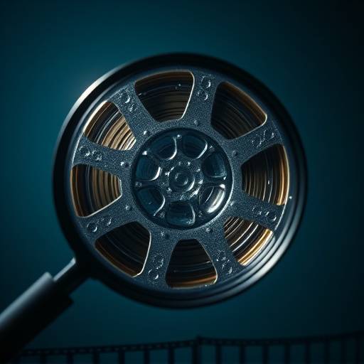 Icône de services représentant une pellicule de film et une loupe