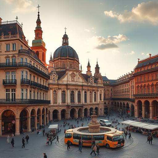 La Place du Capitole à Toulouse, avec son architecture majestueuse et son ambiance animée.