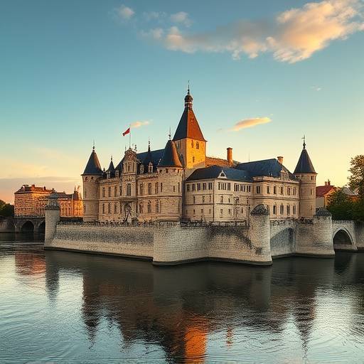 Le Ch√¢teau d'Amboise dominant la Loire, Indre-et-Loire, France
