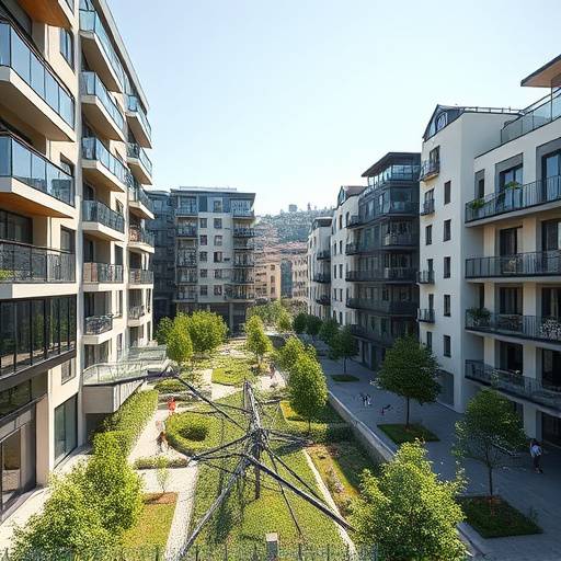 Le quartier de la Confluence à Lyon, avec son architecture moderne et ses espaces verts.
