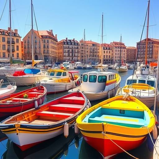 Le Vieux-Port de Marseille, avec ses bateaux colorés et son atmosphère animée.