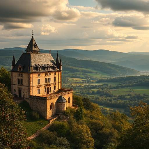 Vignette d'un article de blog sur les ch√¢teaux de la Dordogne comme lieux de tournage historiques, montrant un ch√¢teau dominant la vall√©e.