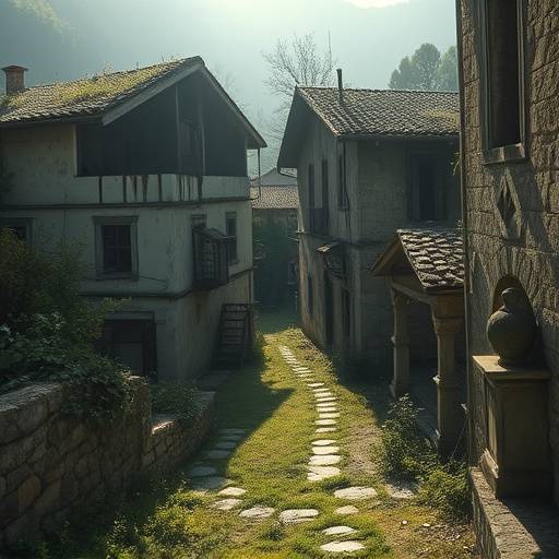 Village abandonné, témoin du temps qui passe et des histoires oubliées