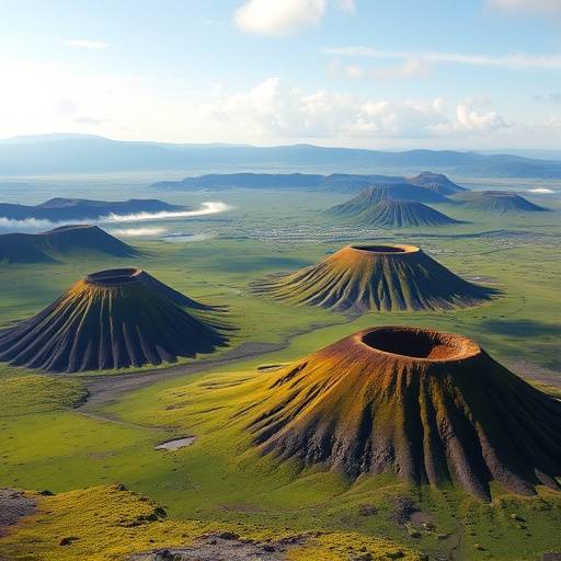 Volcans d'Auvergne, un paysage volcanique unique avec des crat√®res et des prairies verdoyantes