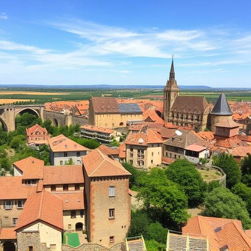 Vue panoramique de la cité médiévale fortifiée de Carcassonne, Aude, France